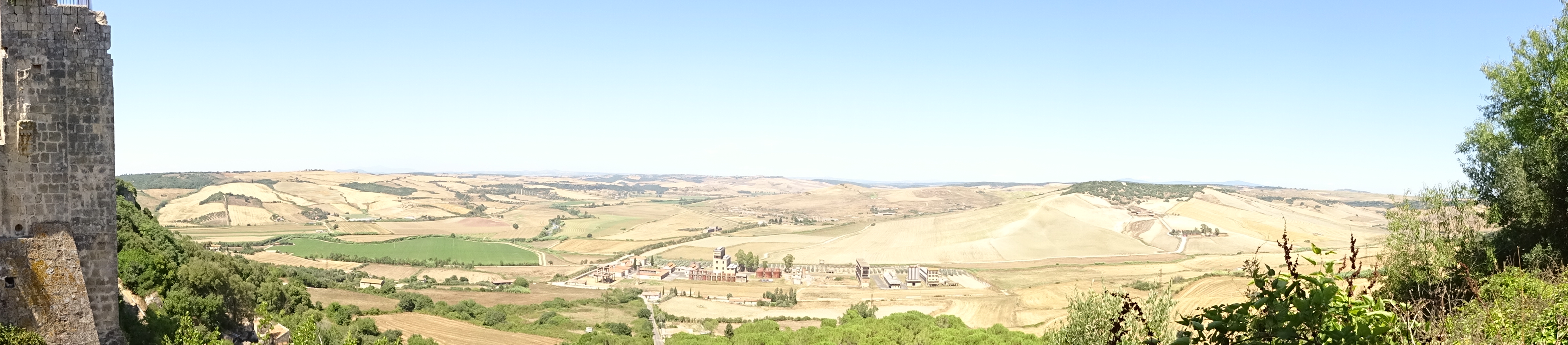 The view from the walled town of Tarquinia across the south Tuscan countryside.