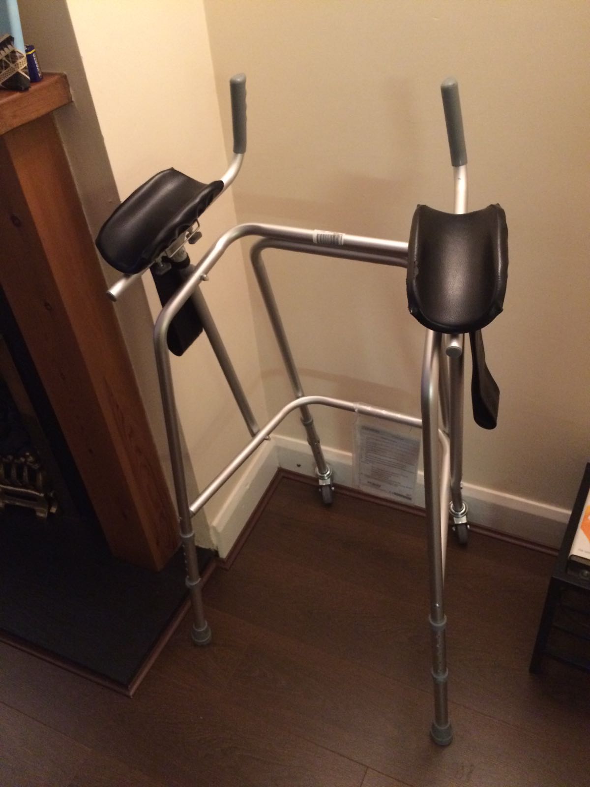 I'm really looking forward to using this piece of equipment. It's to help me start walking again. A physio hasn't come to the house yet to help me exercise but when they do I hope they talk me through how to use it - because I just want to practise, practise, practise walking again!